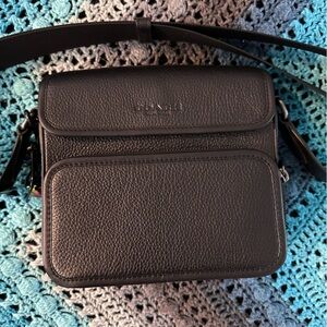 Coach Black Leather Messenger Bag